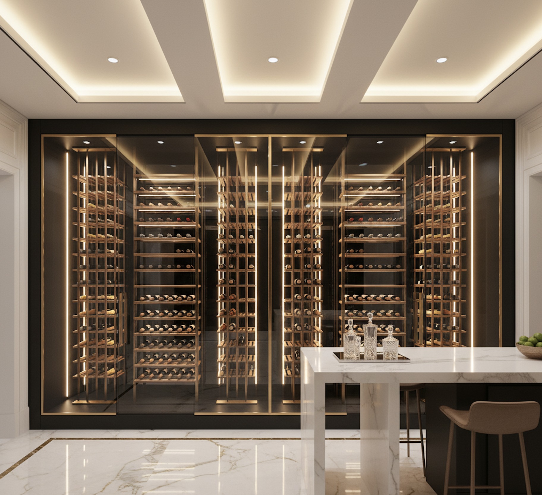 Selección de botellas destinada a complementar diferentes preparaciones